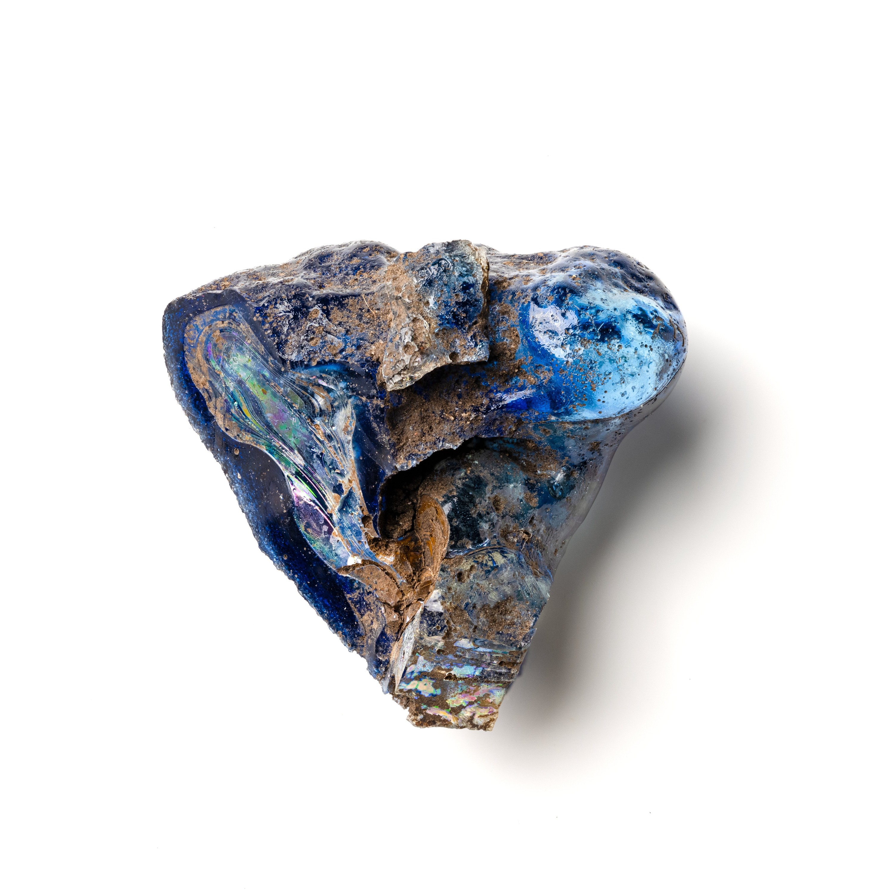 Blue raw glass